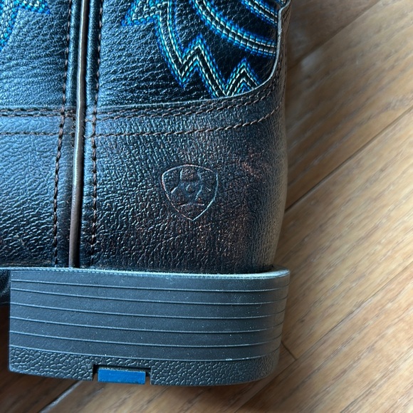 Ariat Brown and Blue Western Cowboy Boots cowboy arena leather boots 8.5 - Picture 4 of 12